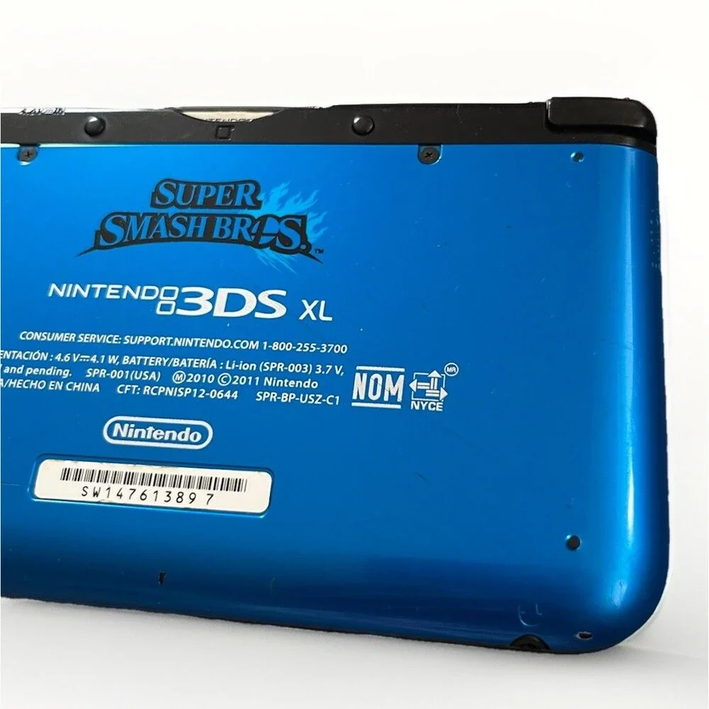 Nintendo 3DS XL Super Smash Bros. Limited Edition Blue Handheld Console - Works!